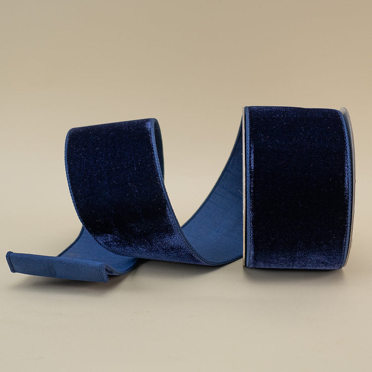 4" RIBBON VELVET NAVY BLUE