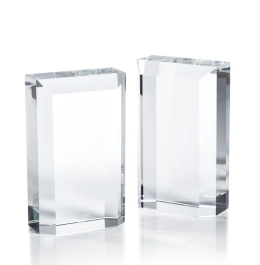 Claire Crystal Glass Bookends - Set of 2