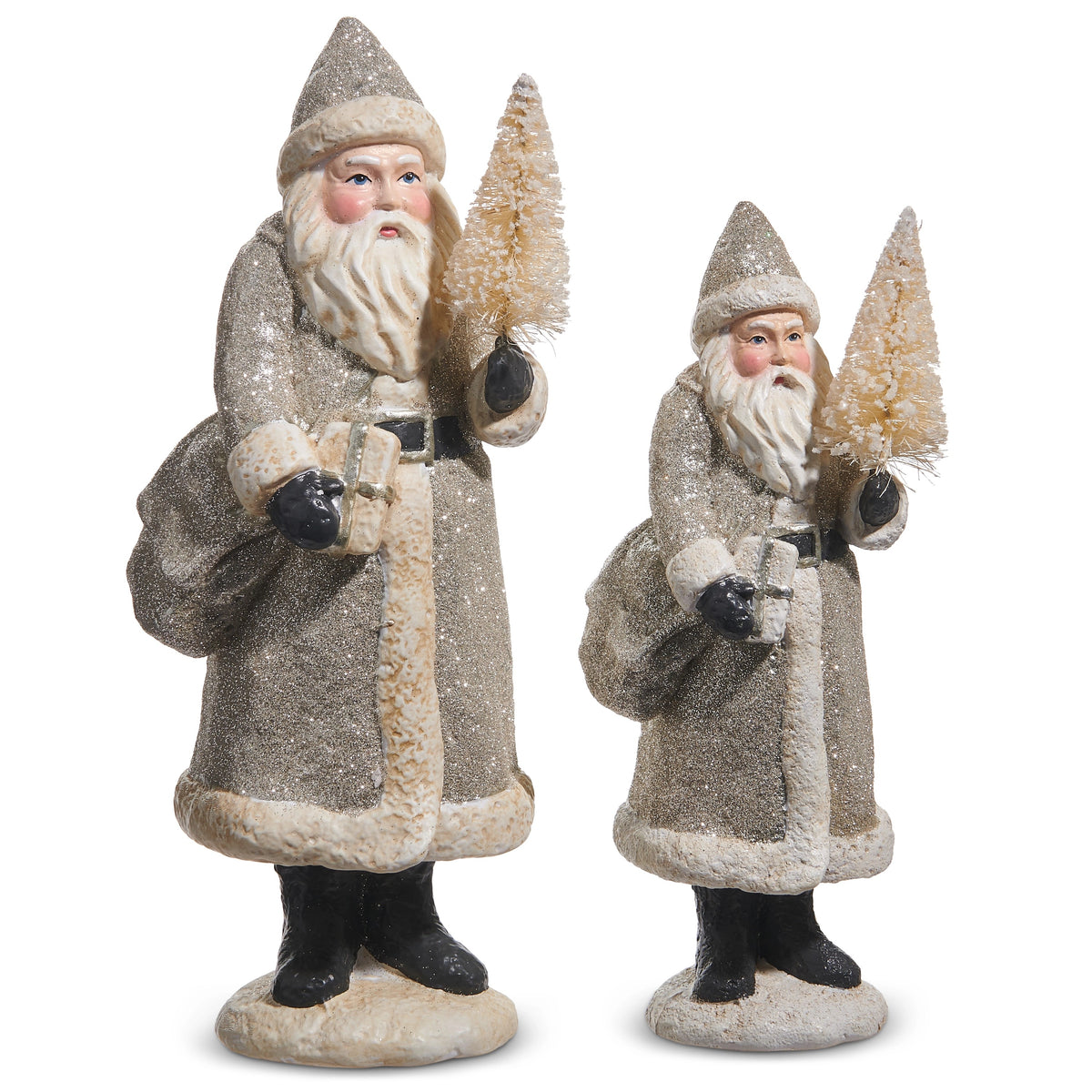 10" Glitter Vintage Santa