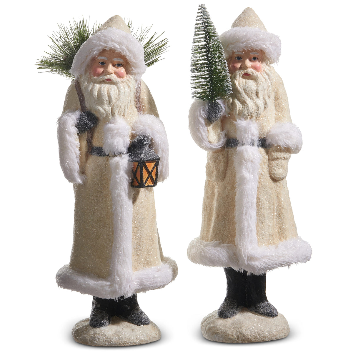 15.5" Ivory Old World Santa with Pine