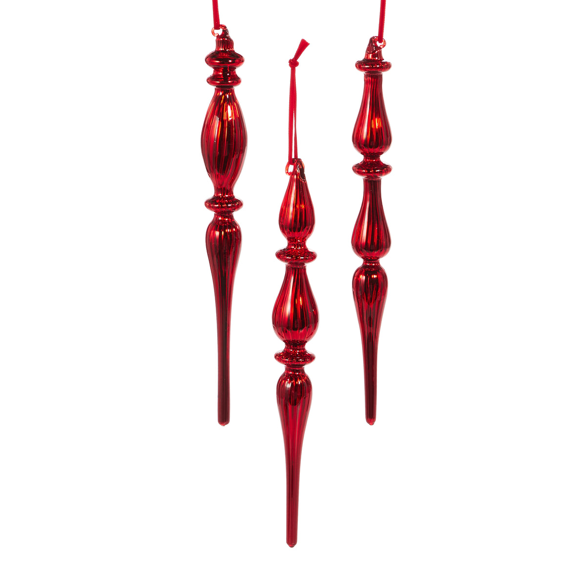 10.75" Box of Red Finial Ornaments