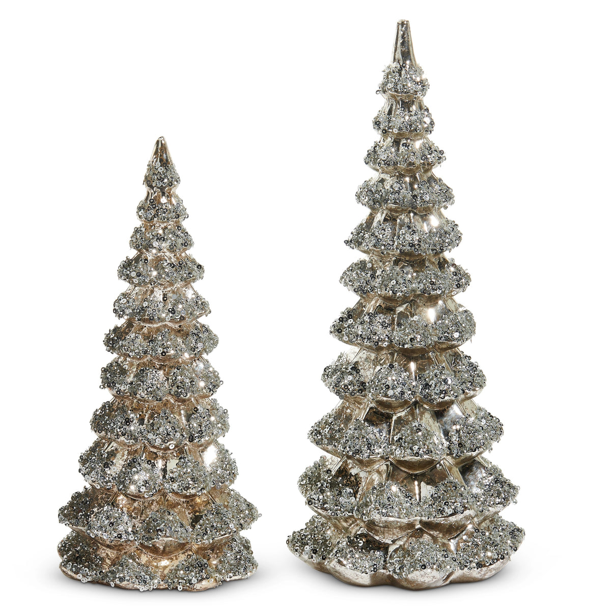 Set of Silver Sequin Trees