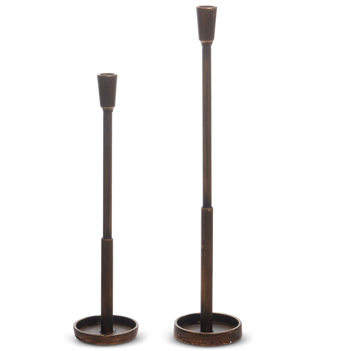 Set of 2 Antique Gold Candlesticks