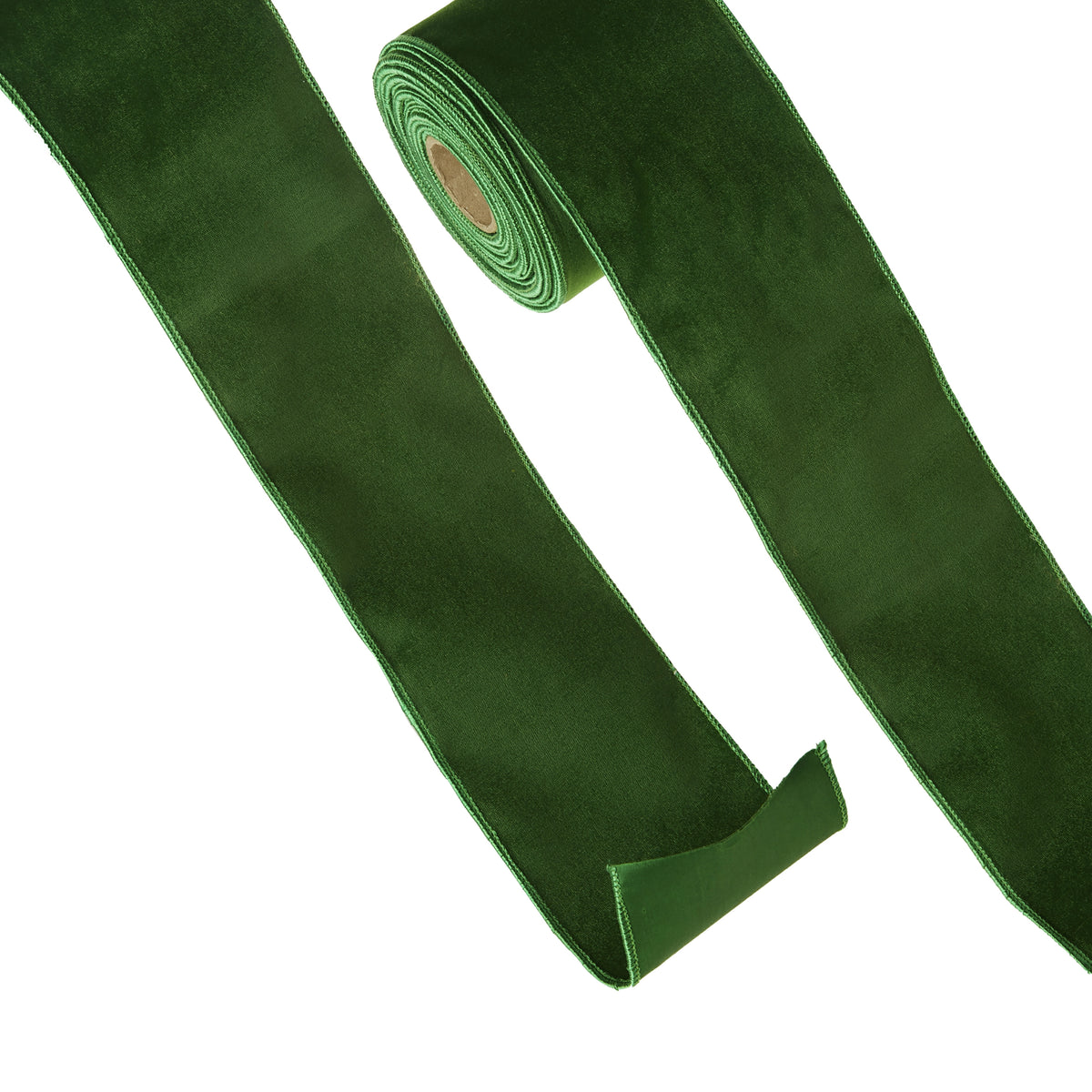4" Green Velvet Wired Ribbon