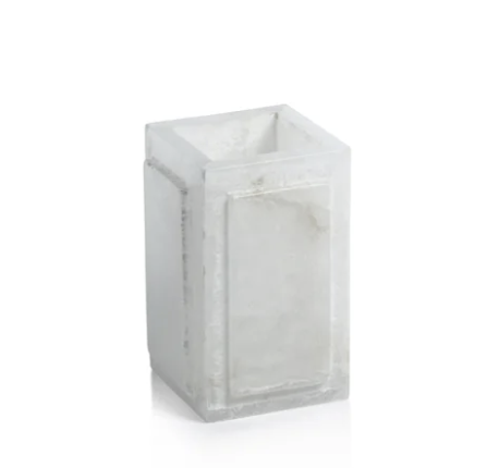 Côte d'Azur Alabaster Brush and Comb Holder