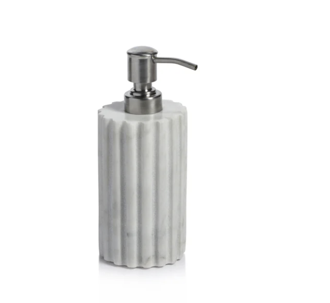 Camogli Fluted White Marble Soap / Lotion Dispenser