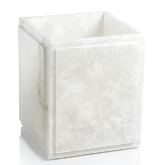 Côte d'Azur Alabaster Wastebasket