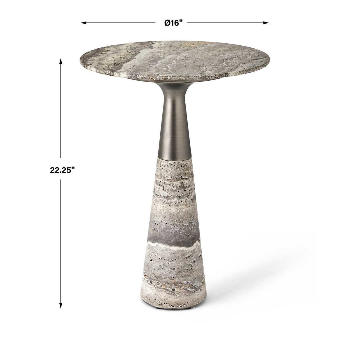Pier Accent Table - Gray Travertine