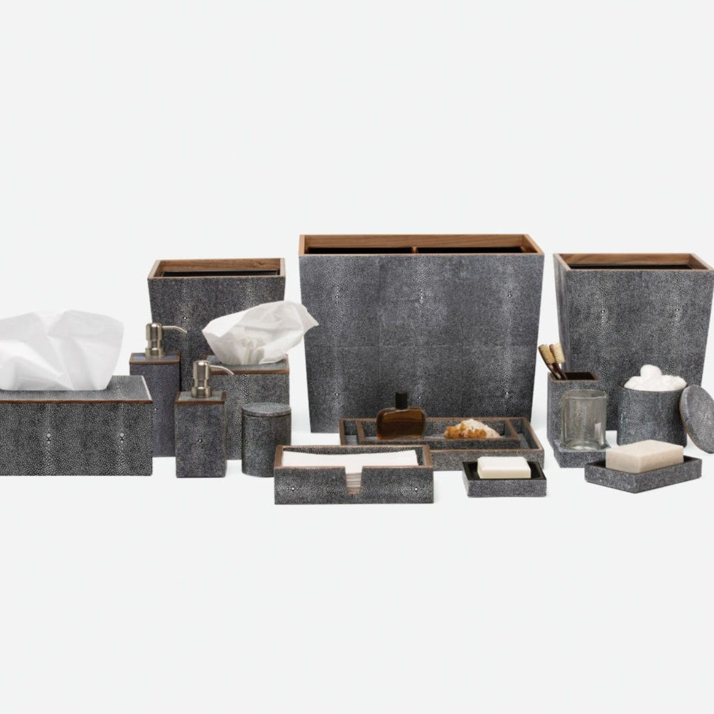 Hand Towel Tray - Faux Shagreen Gray
