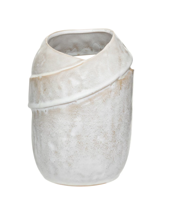 Stoneware Vase w/ Cut-Out