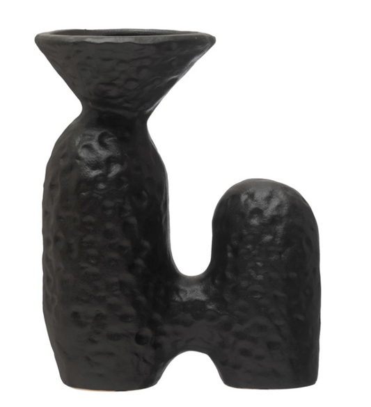 Textured Stoneware Sculptural Vase