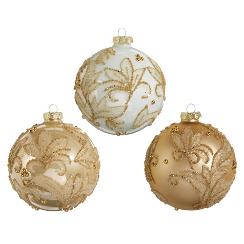 4" EMBELLISHED BALL ORNAMENT