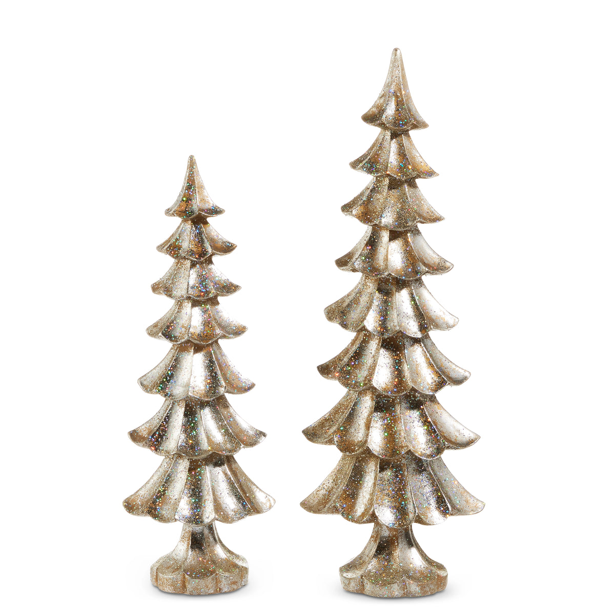 Distressed Pewter Trees(2)