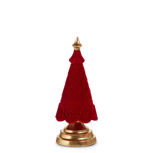11.5" Red Flocked Tree