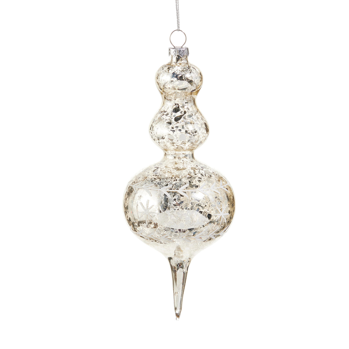 6.75" Silver Mercury Glass Finial Ornament