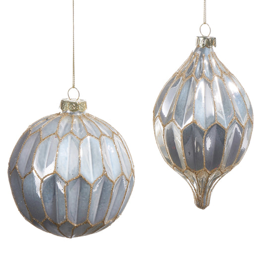 4" White Pearlescent Ornament