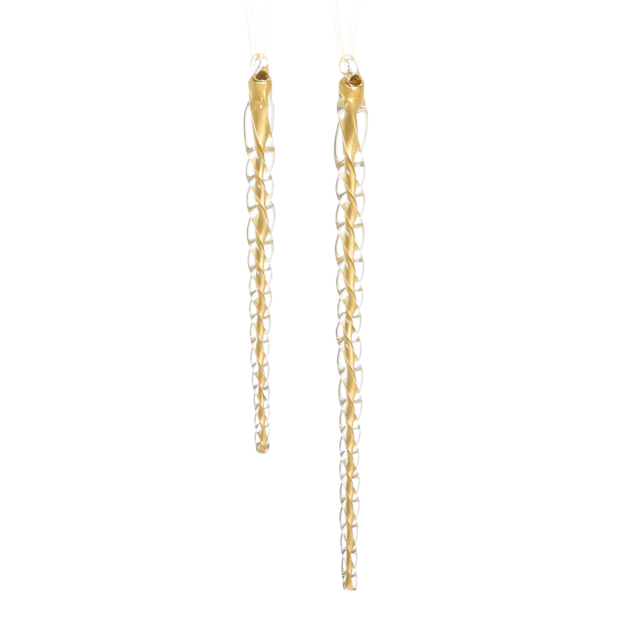 12" Gold Icicle Ornaments