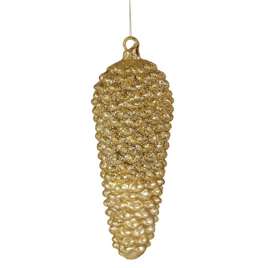 12" Gold Glitter Pinecone Ornament