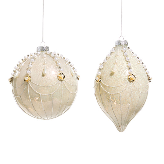 5" Cream and Pearl Fairground Ornament