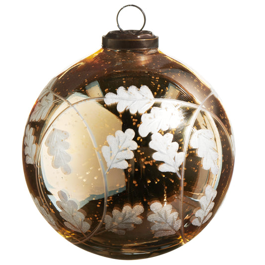 5" Bronze Oak Leaf Mercury Glass Ornament