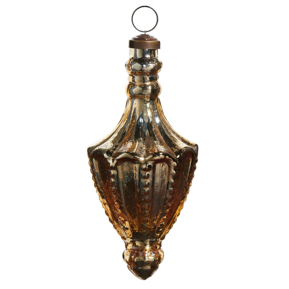6.5" Bronze Mercury Glass Finial Ornament Winterberry