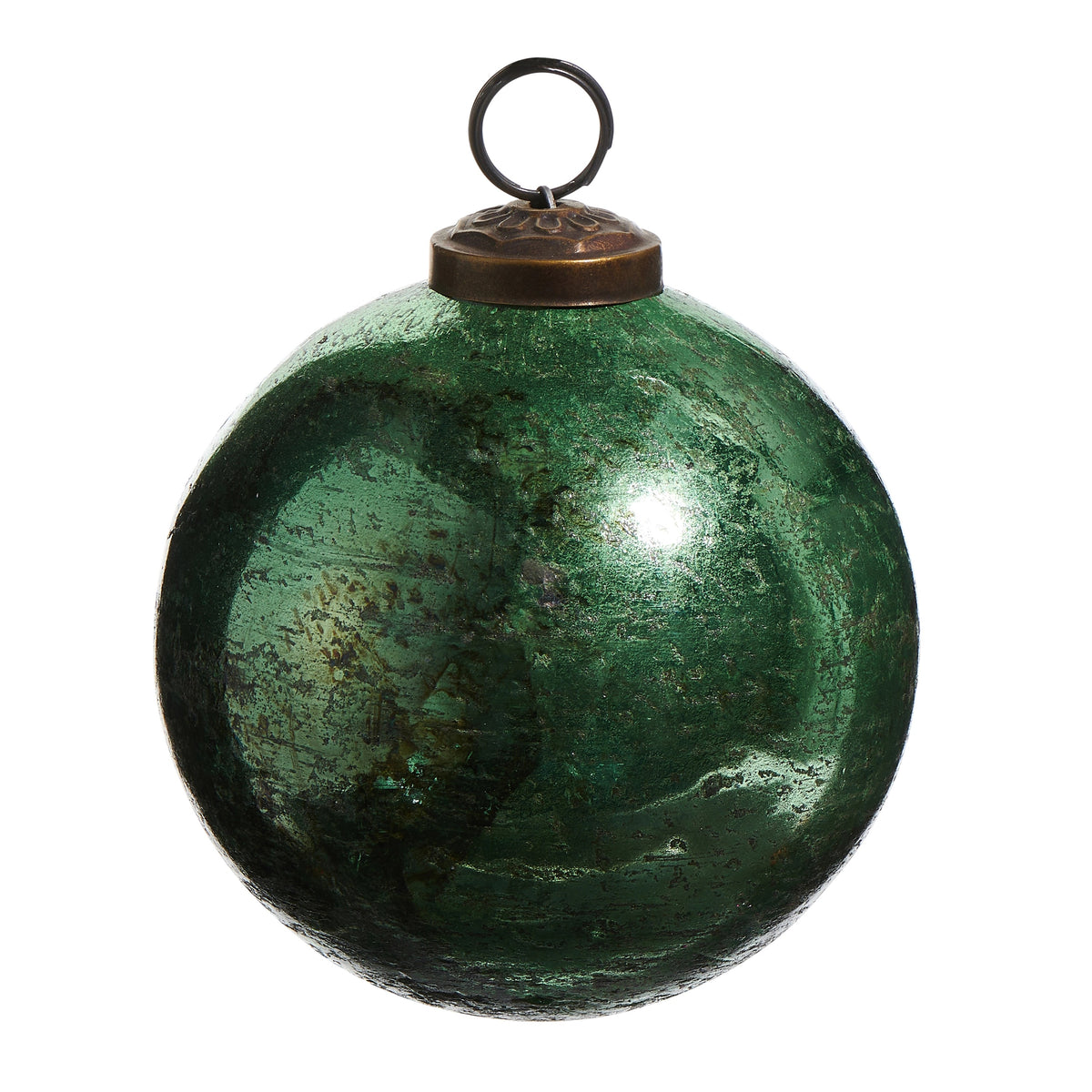 4" Green Marble Finish Ball Ornament