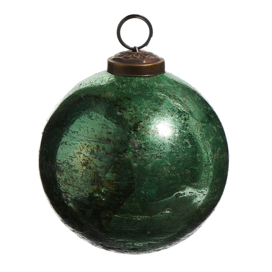 4" Green Marble Finish Ball Ornament