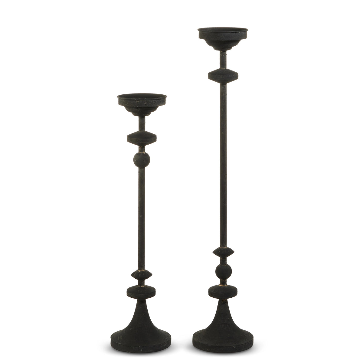 Set of 2 Black Candle Holder