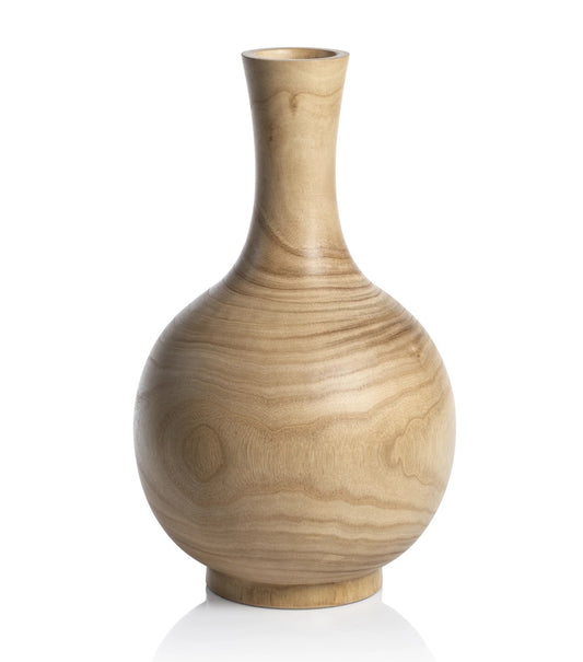 ARTISANAL WOOD VASE - S