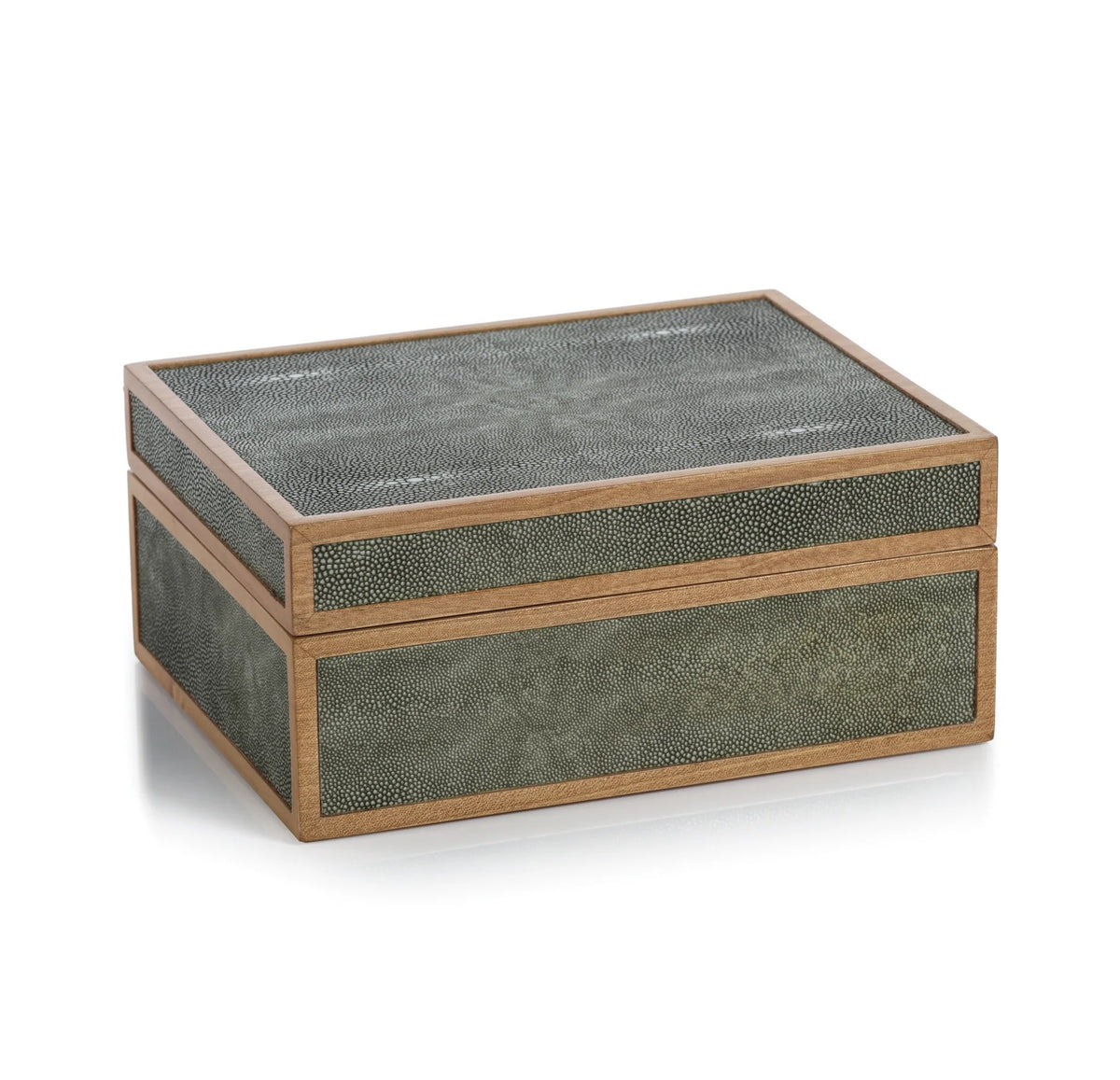 WOOD & SHAGREEN LEATHER BOX