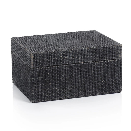 RAFFIA AND CHAMBRAY BOX