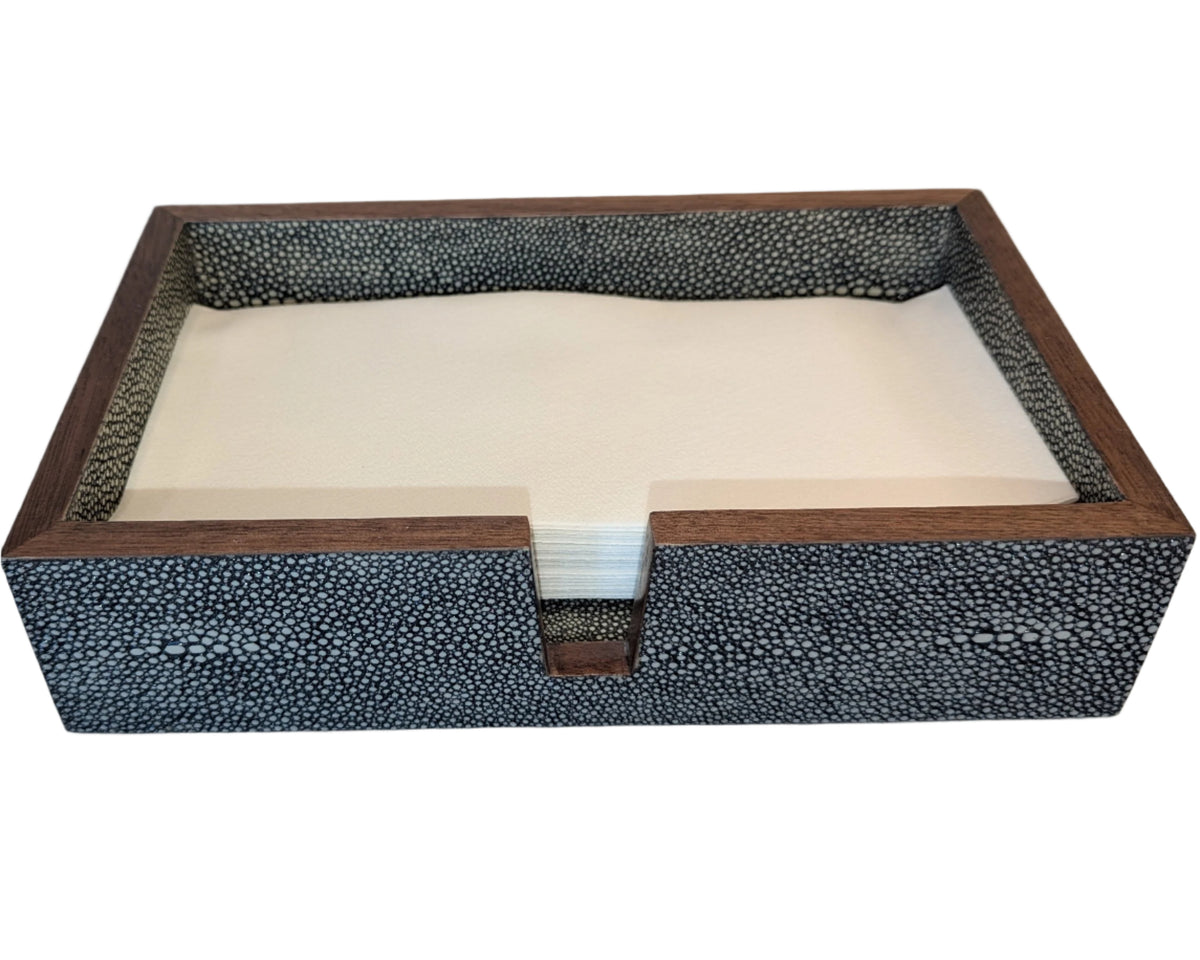 Hand Towel Tray - Faux Shagreen Gray
