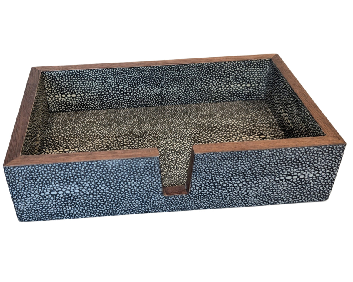 Hand Towel Tray - Faux Shagreen Gray