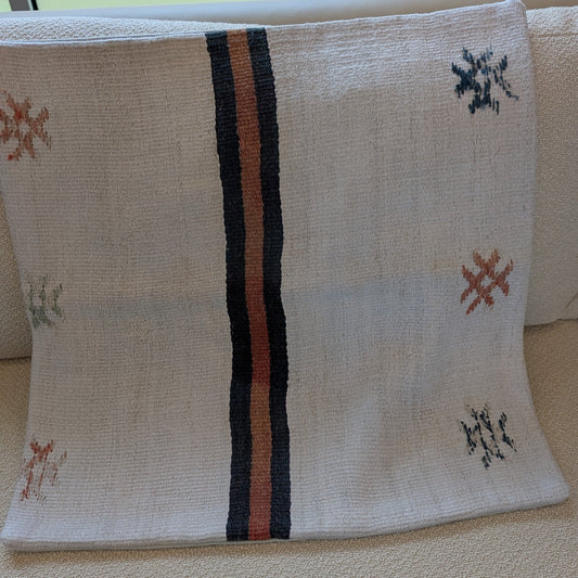 Cream Stripe Vintage Pillow
