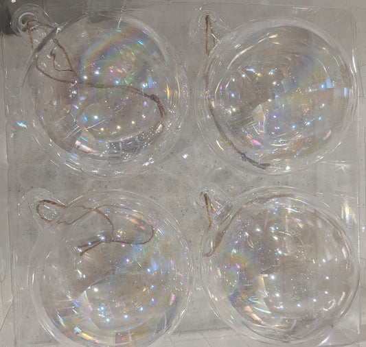 4.5" Clear Glass Ornaments (Box of 4)