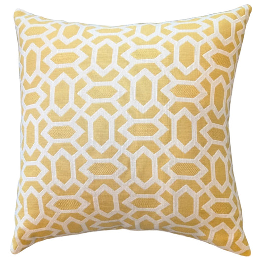 Curate Cares Yellow Lattice 18" Pillow