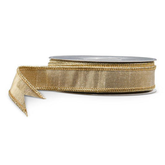 1" Gold Metallic Wired Ribbon
