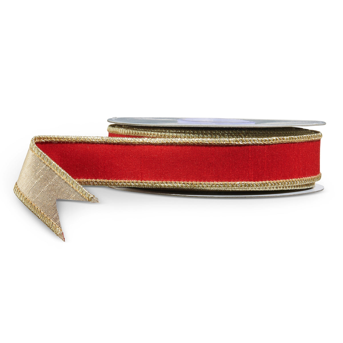 1" Red and Gold Wired Ribbon
