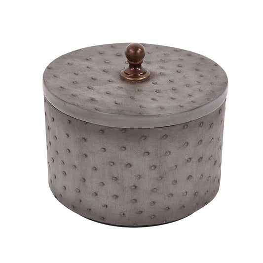 Round Faux Ostrich Box- SM*