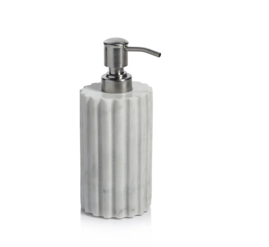 Camogli Fluted White Marble Soap / Lotion Dispenser