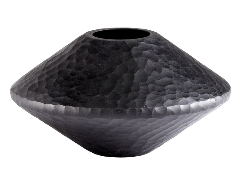 Round Lava Vase | Black