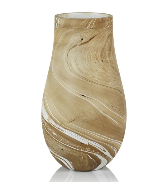WOOD MARBLEIZED VASE