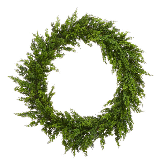 36" Fresh Green Cedar Wreath